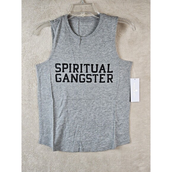 Spiritual Gangster Women's Varsity Muscle Tank Top Grey Size XS - Picture 1 of 3